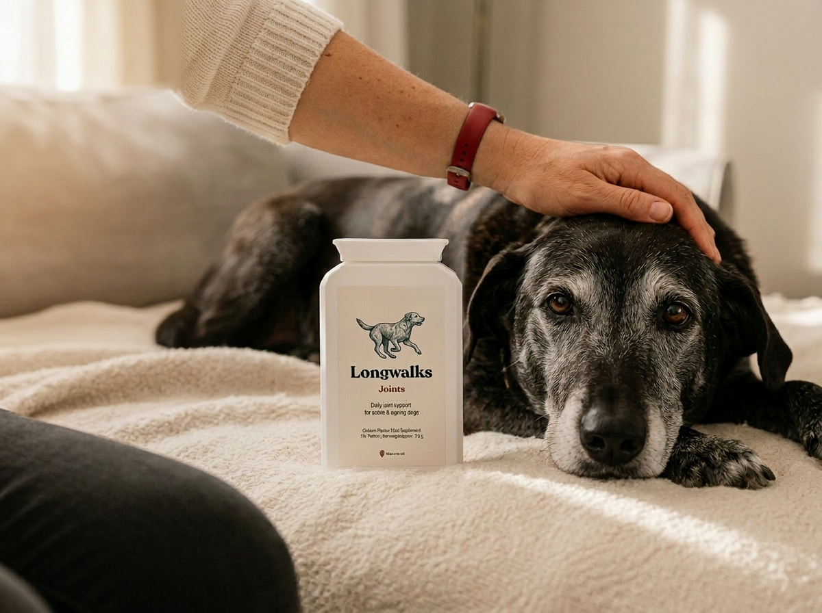 Longwalks Joints daily supplement tub with natural ingredients